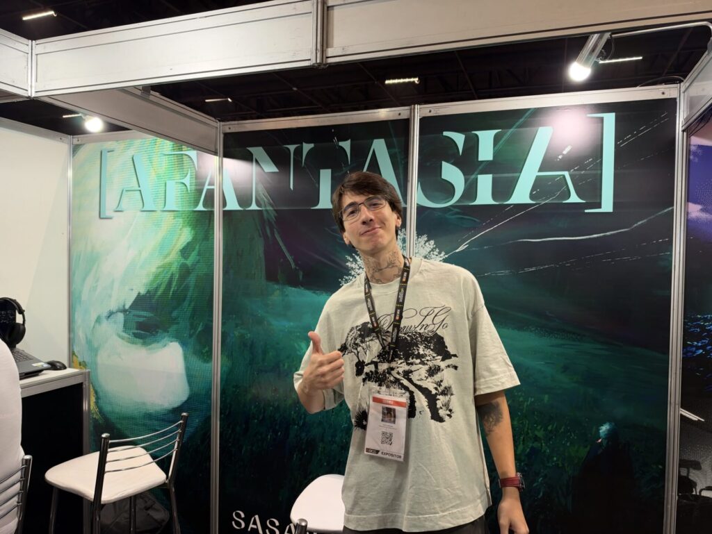 Leon Stevans, desenvolvedor independente do jogo AFANTASIA, durante a Brasil Game Show 2026.