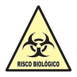 placa de alerta para risco biológico