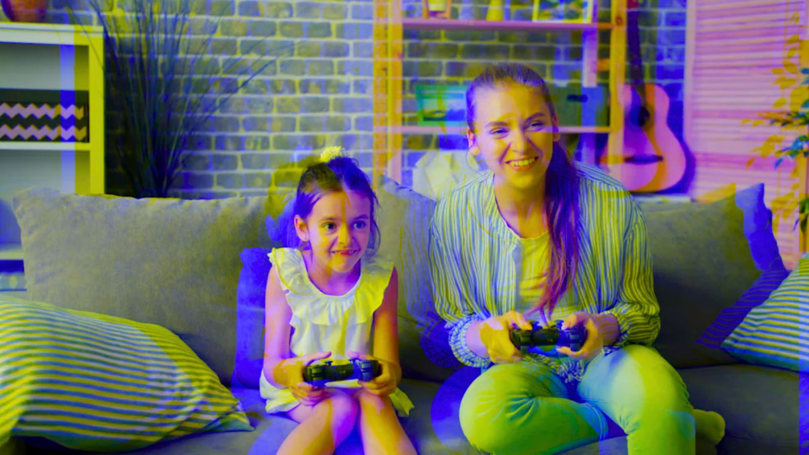 Jogando videogame em família