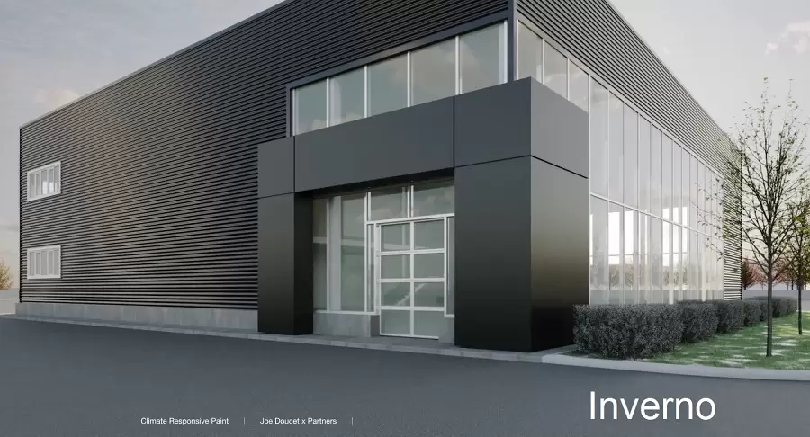 Prédio pintado com tinta adaptável ao clima durante o inverno