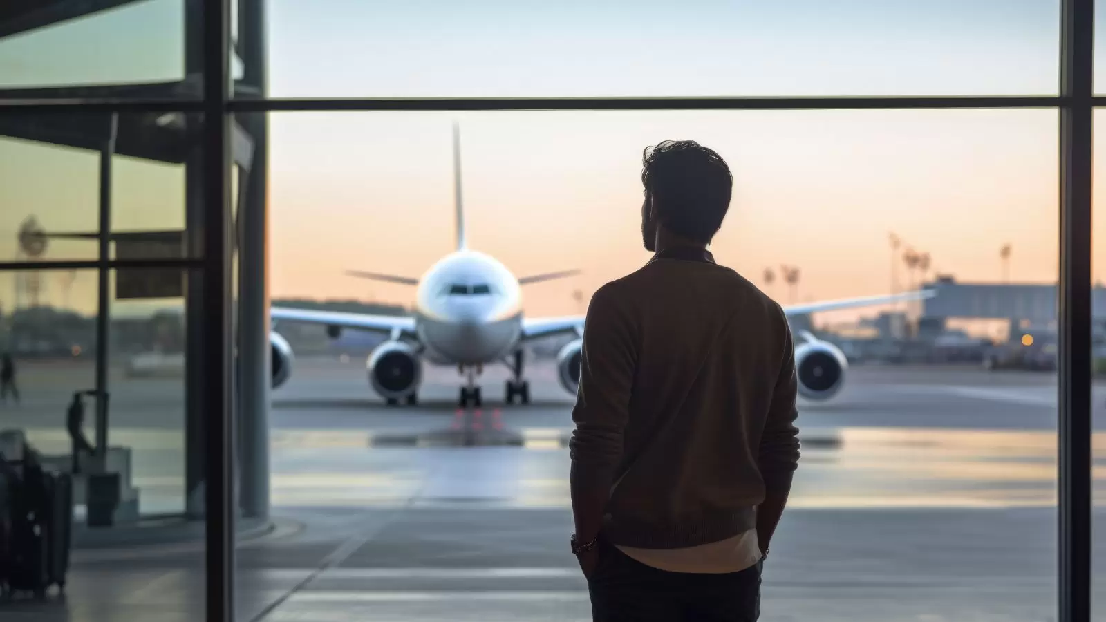 Um homem preparado para viajar.