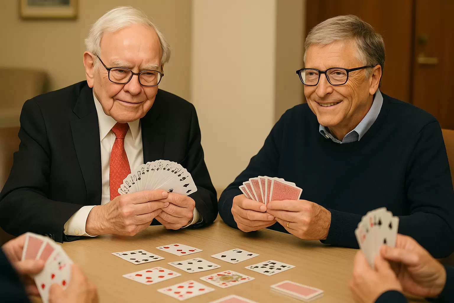 imagem gerada do warren e bill gates jogando bridge