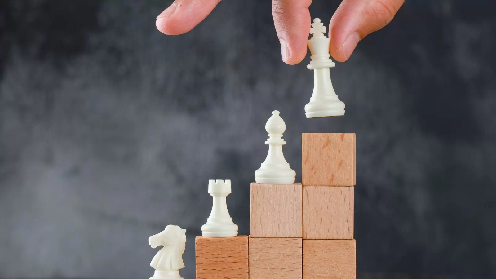 Conceito de sucesso com tabuleiro de xadrez.