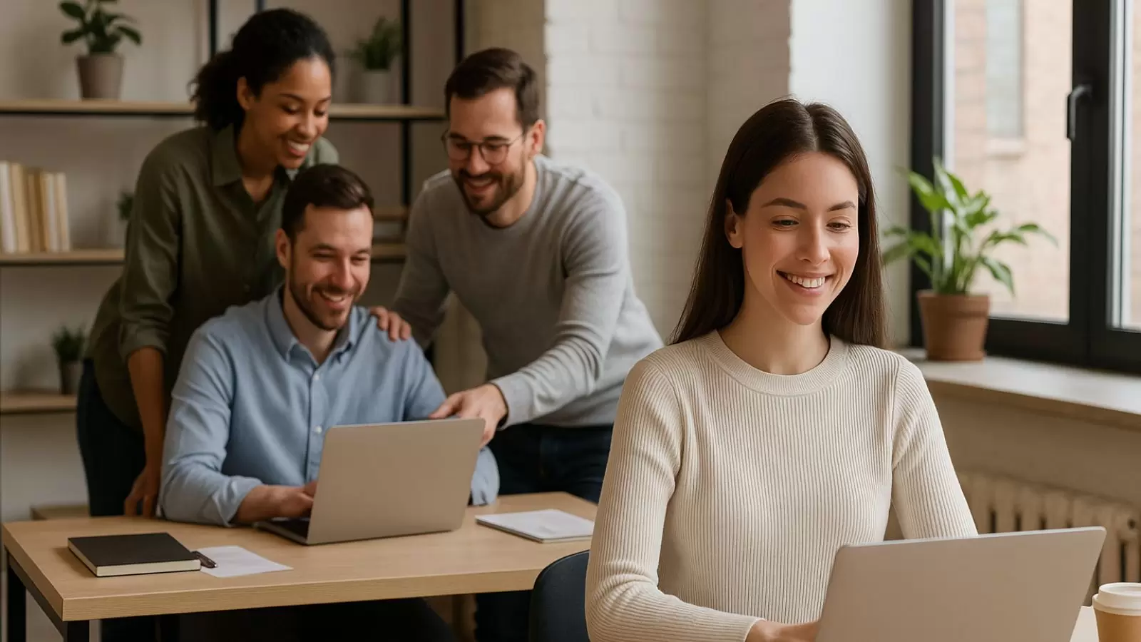 Trabalhadores em uma reunião