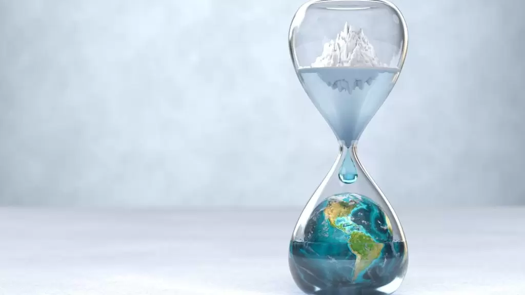 Planeta Terra em ampulheta Conceito de aquecimento global
