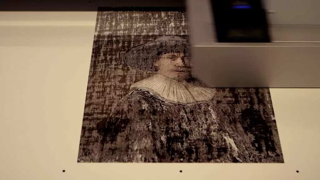 Processo de impress&atilde;o  da obra "O Pr&oacute;ximo Rembrandt"