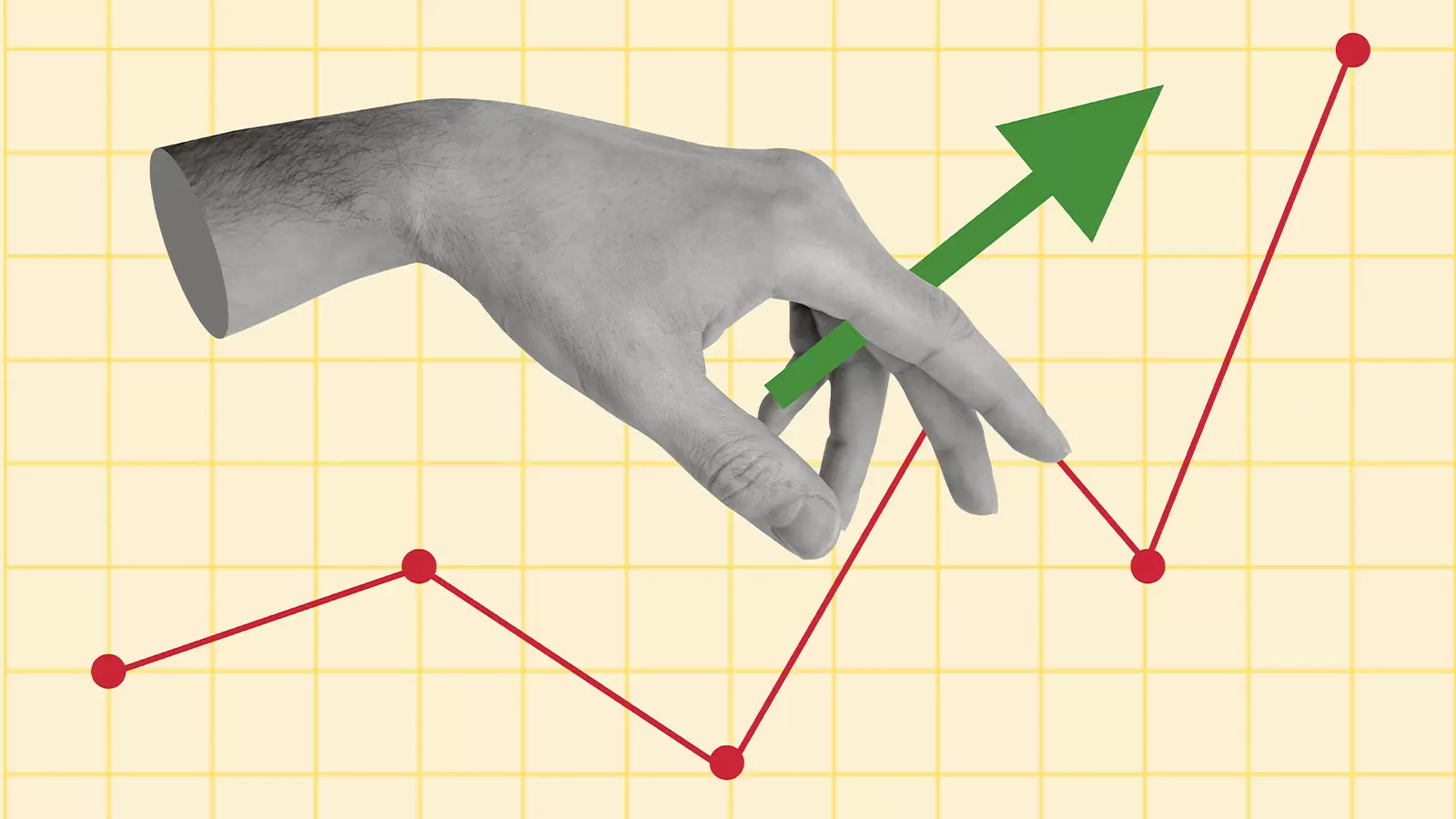Gráfico mostrando tendência de alta