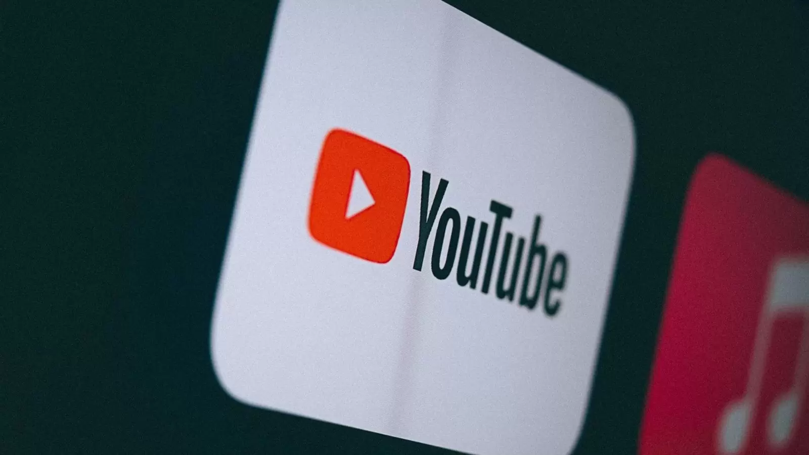 Tela com símbolo do YouTube