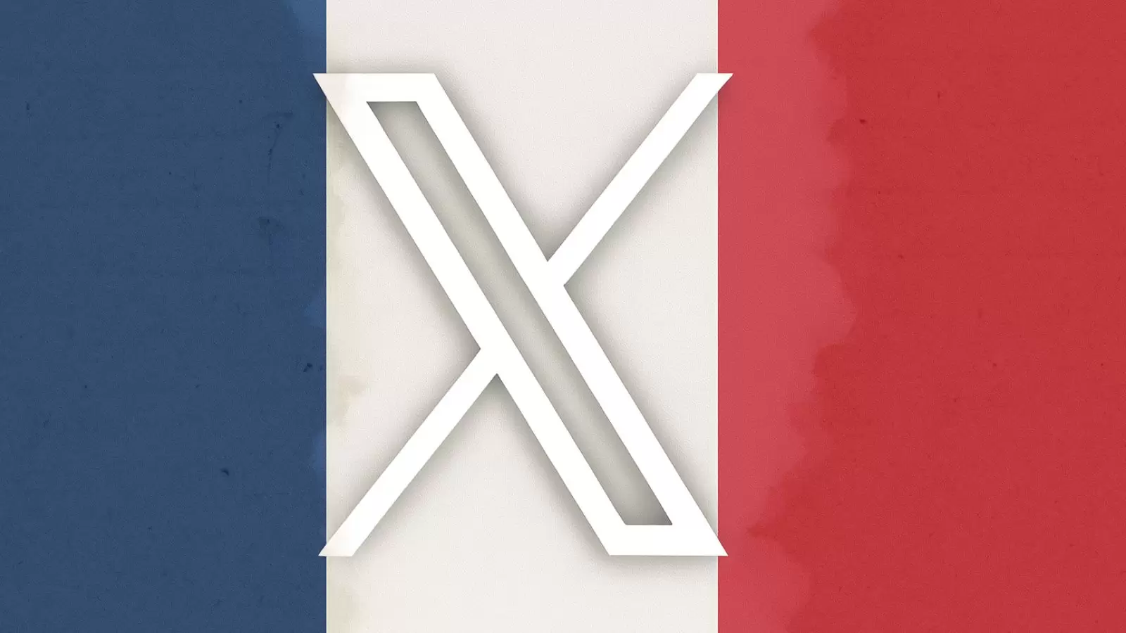 Símbolo do X co bandeira da França ao fundo