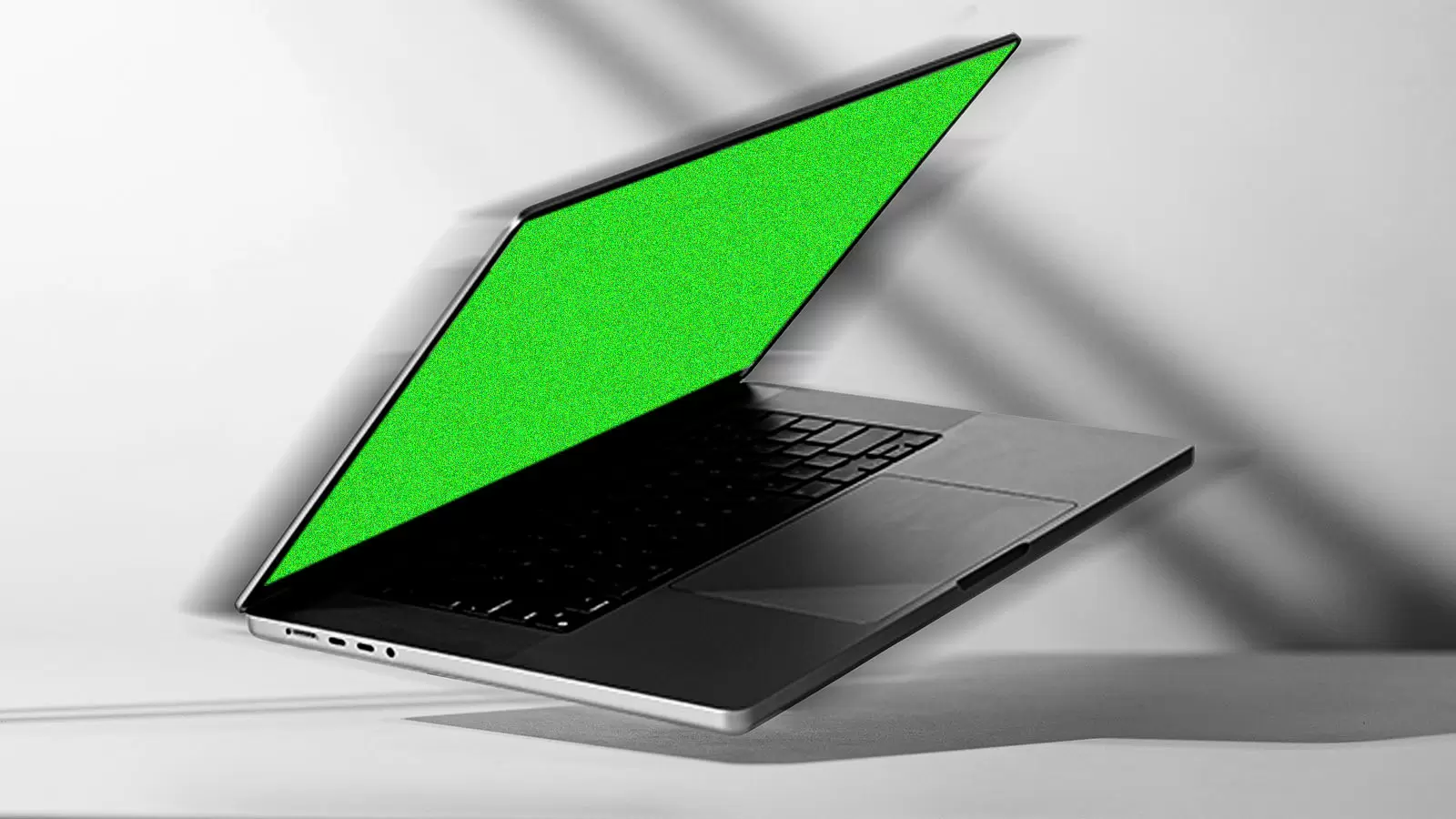 laptop com tela verde