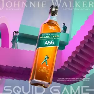 edi&ccedil;&atilde;o especial do u&iacute;sque Johnny Walker com a s&eacute;rie Round 6, da Netflix