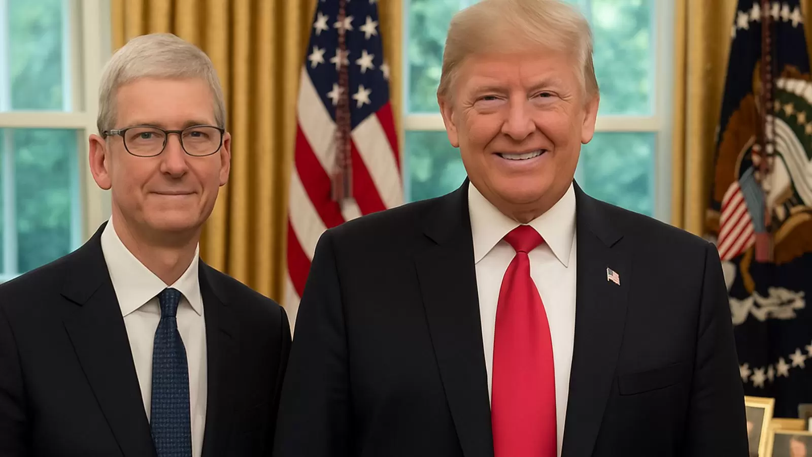 Tim Cook e Donald Trump na Casa Branca