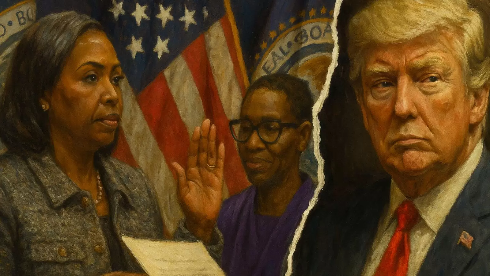 Lisa Cook e Donal Trump