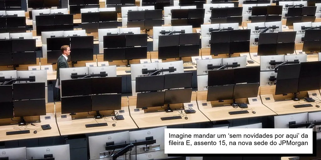 esta&ccedil;&otilde;es de trabalho na nova sede do banco JP Morgan Chase , em Nova York