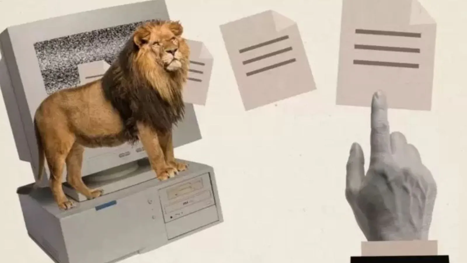 Leão da Receita e documentos flutuantes