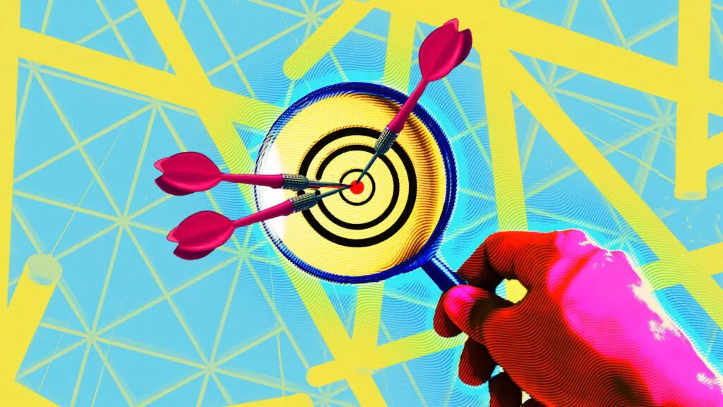 dardos acerta o centro de um alvo