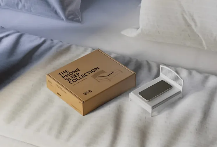 mini dormit&oacute;rio da Ikea para smartphones