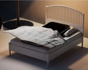 mini dormit&oacute;rio da Ikea para smartphones