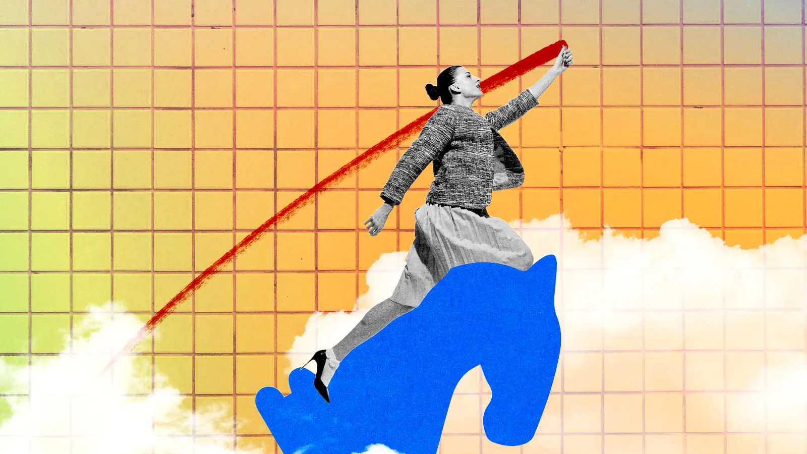 executiva aponta gráfico com linha ascendente