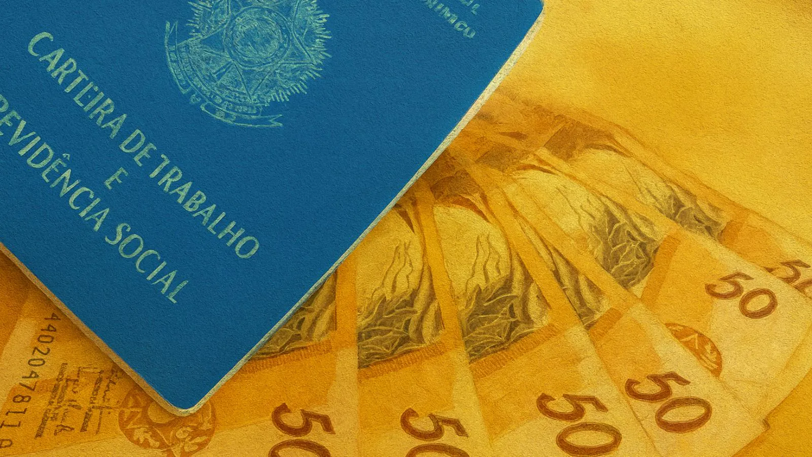 Dinheiro e carteira de trabalho