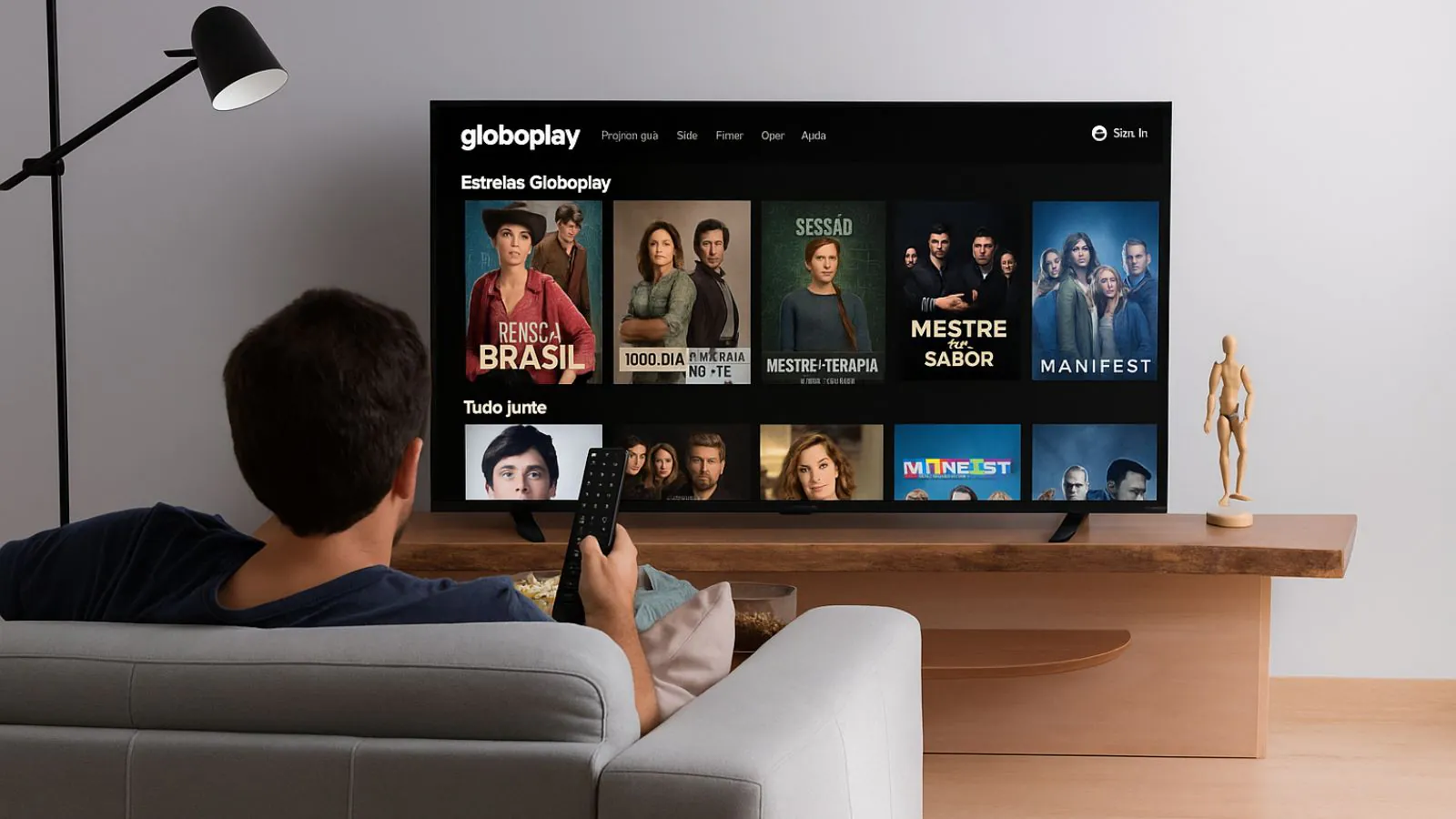 Pessoa assistindo GloboPlay