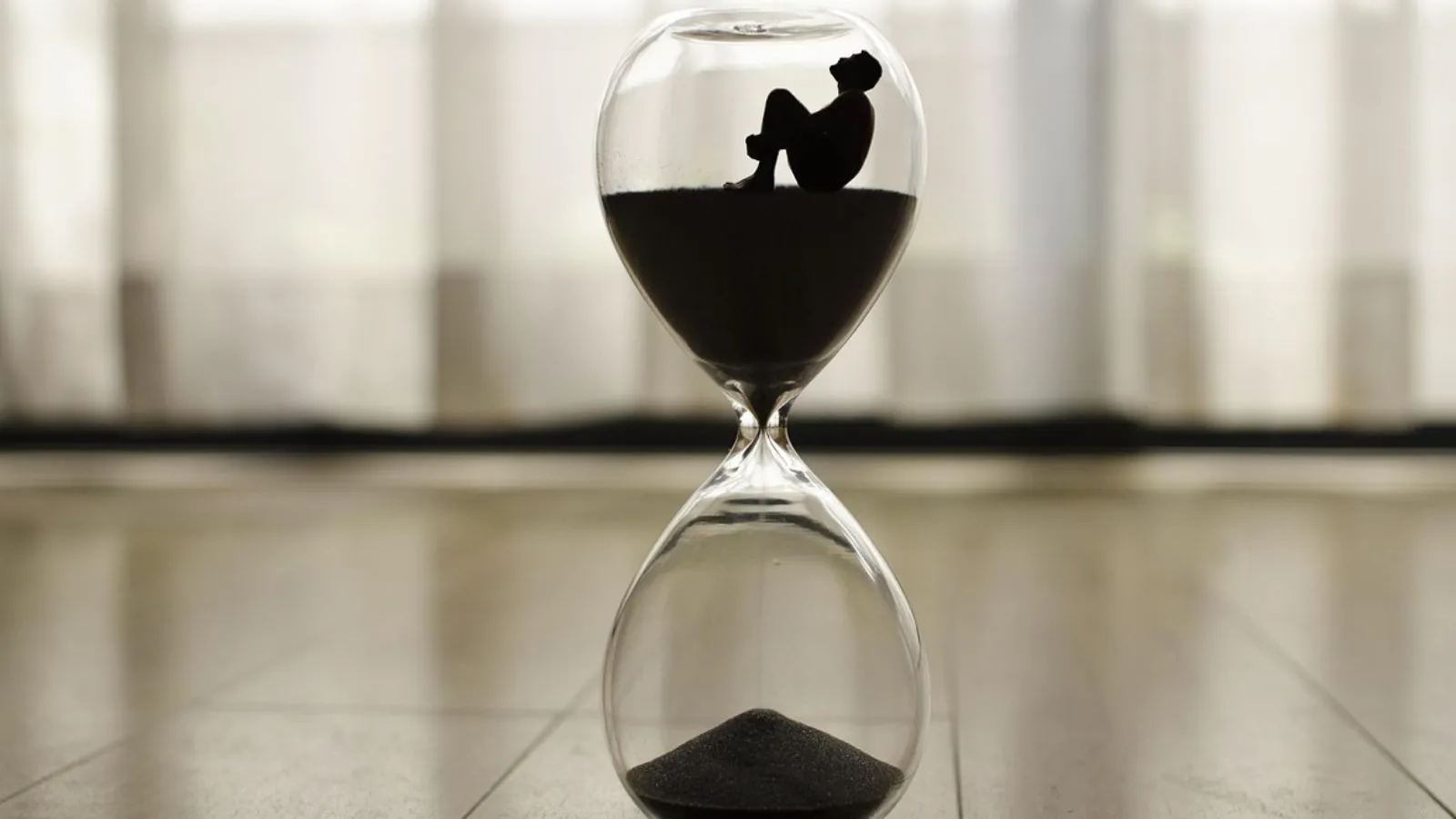 Ampulheta pessoa dentro