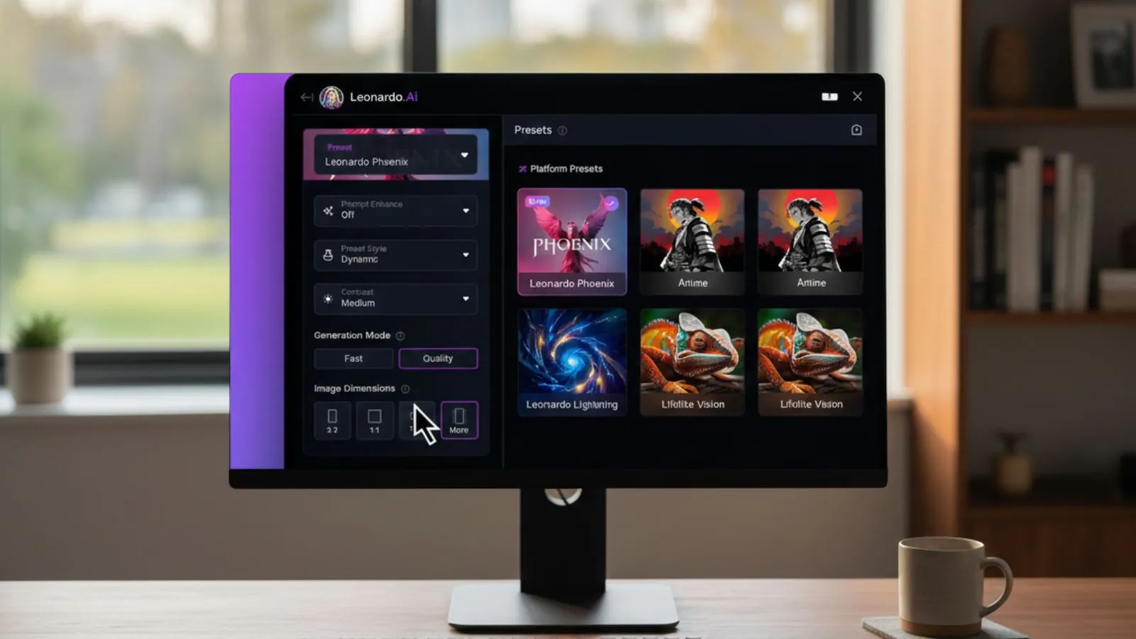 Tela do Leonardo AI em PC