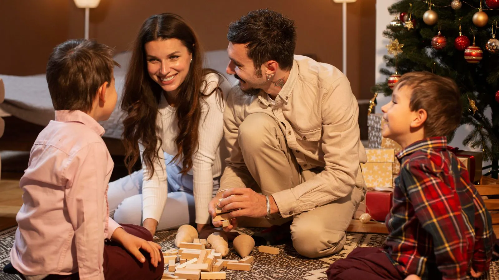 Família comemorando o Natal
