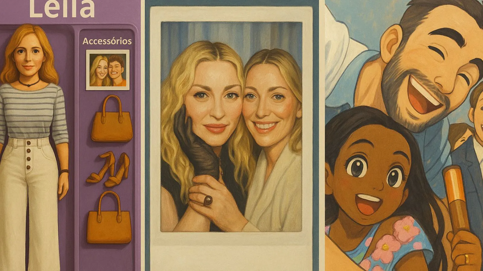 Fotos conjuntas das trends virais