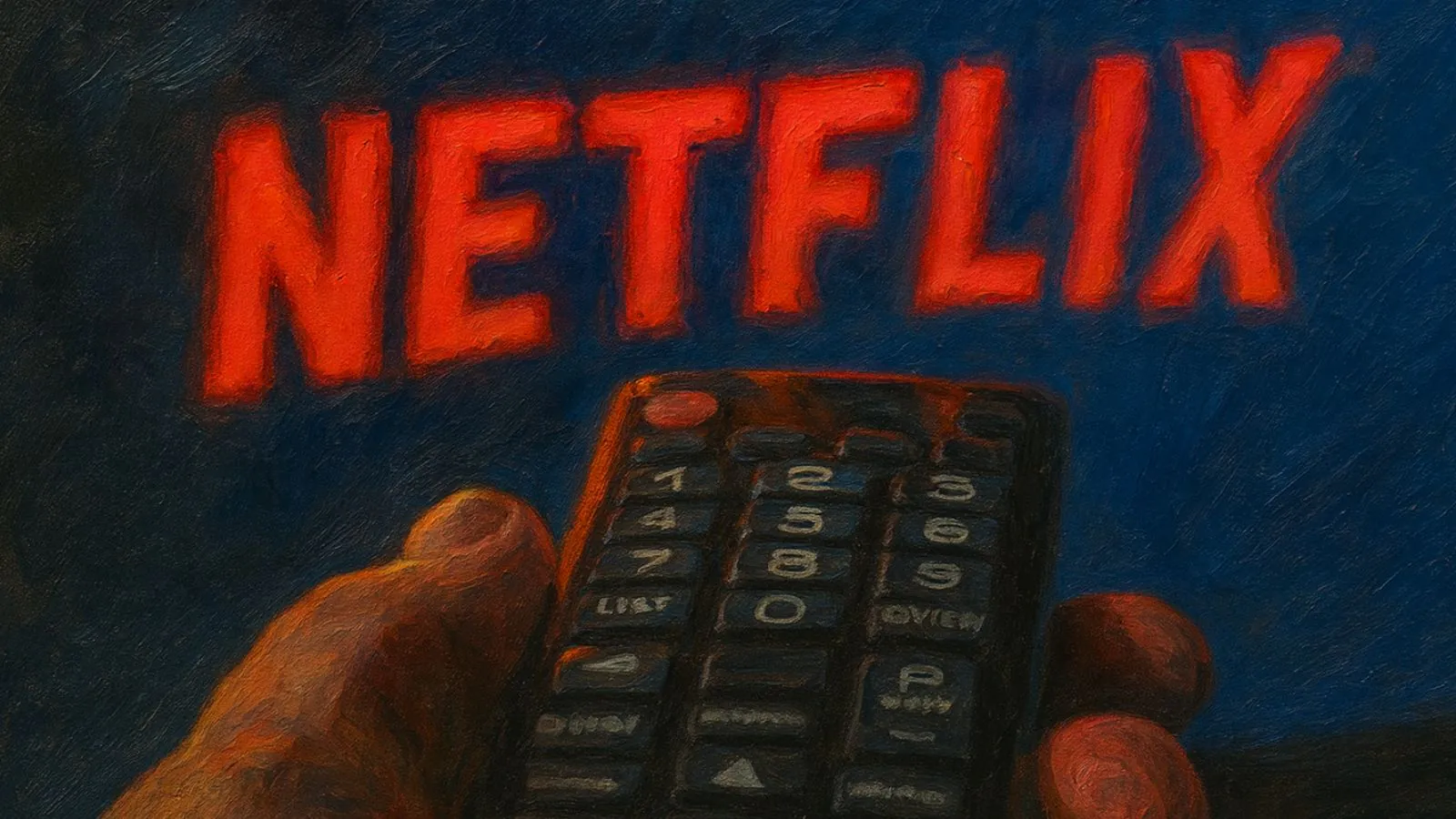 Netflix na TV e controle apontado