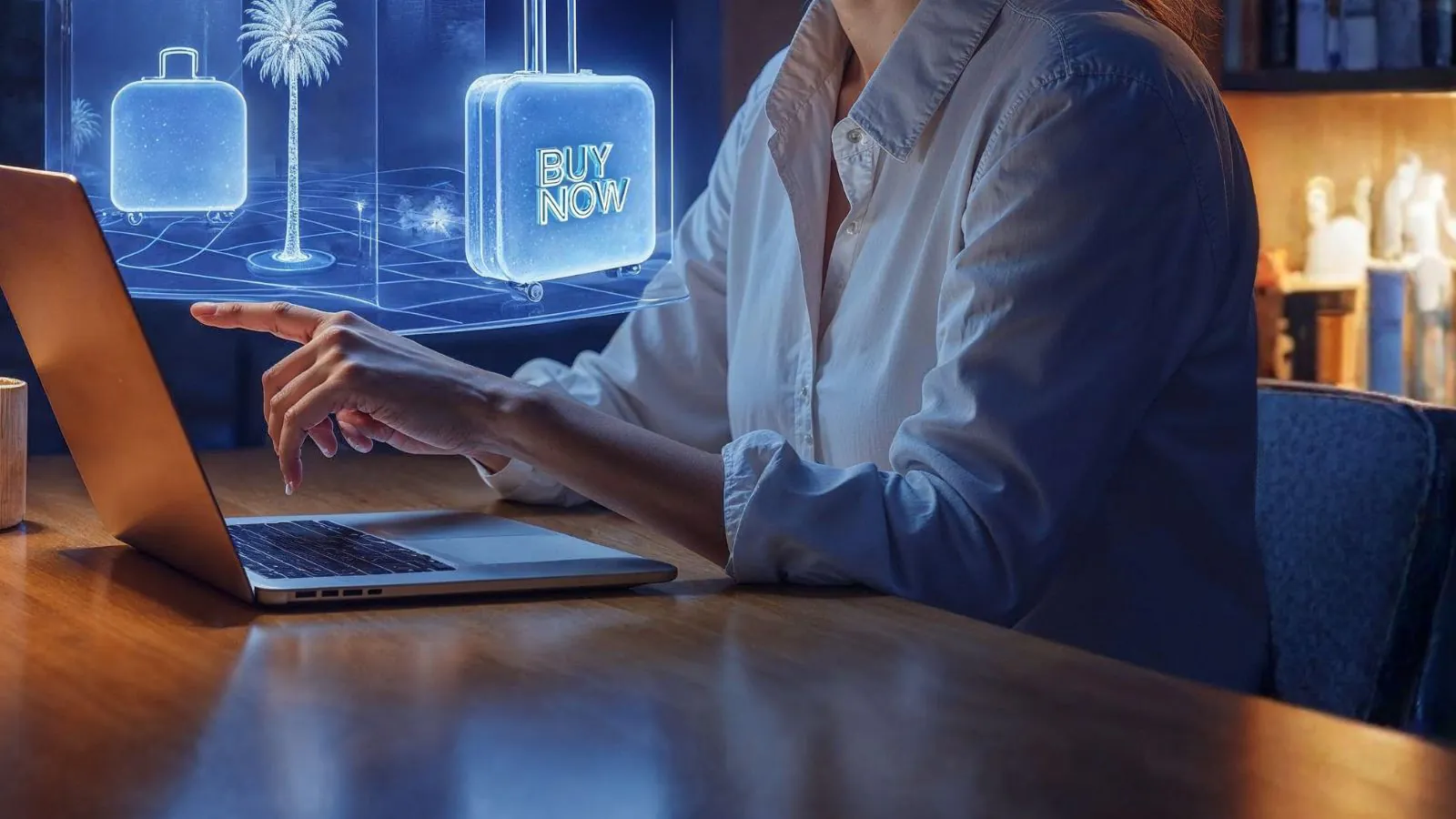 Pessoa programando viagem com IA