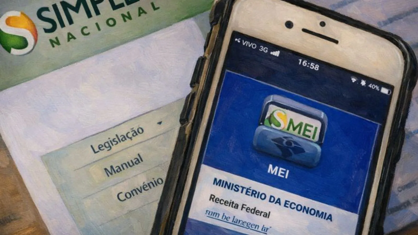 Celular aberto na declaração do MEI