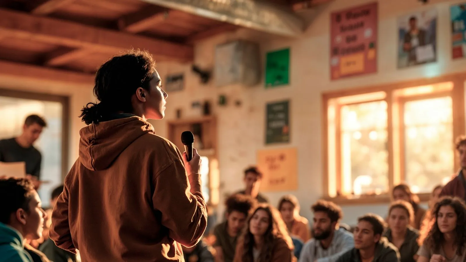 Pessoa falando em público