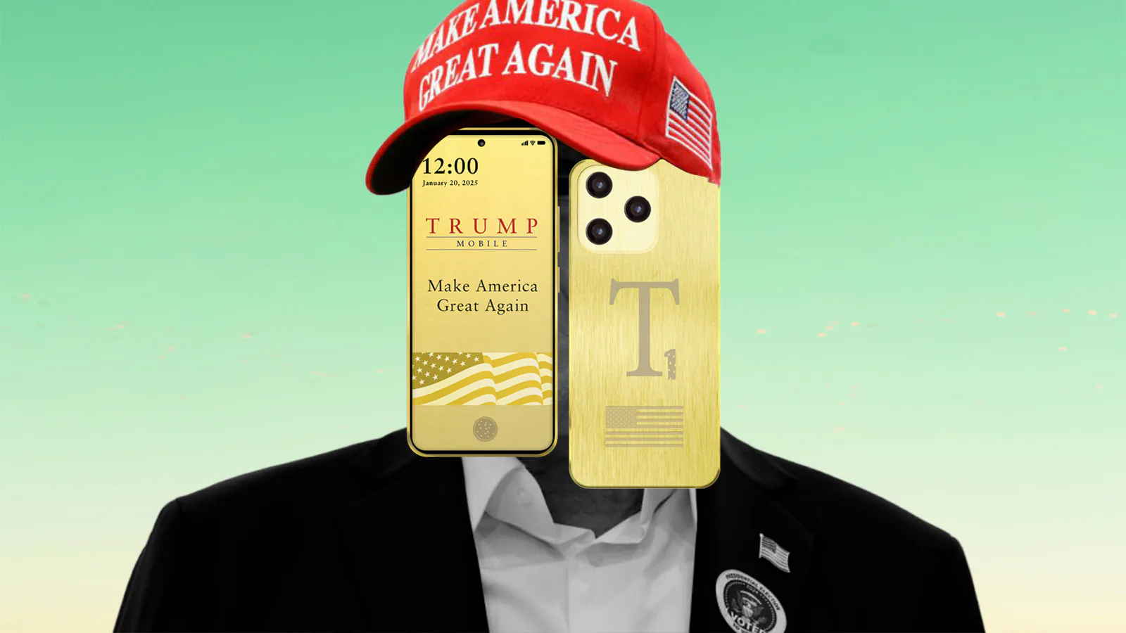 smartphone dourado da Trump Mobile