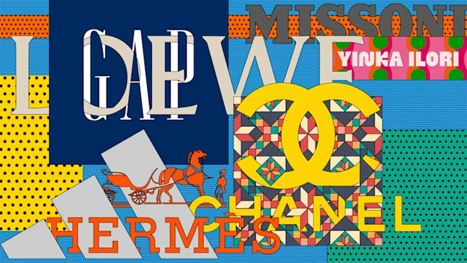 colagem de logotipos de várias marcas