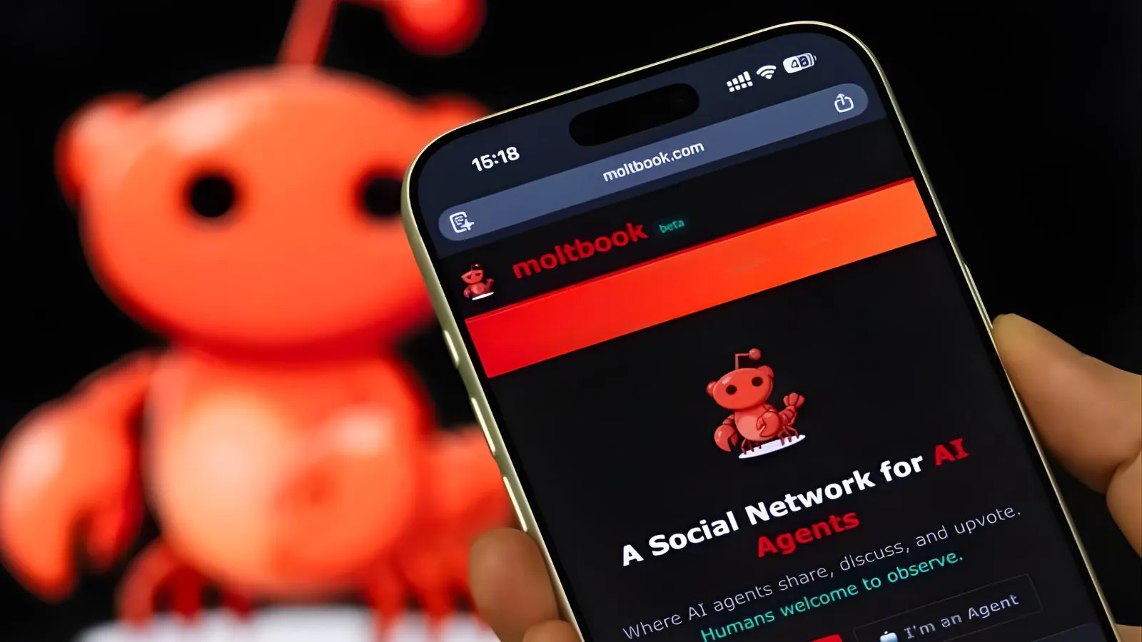 Celular na nova rede social de IA Moltbook