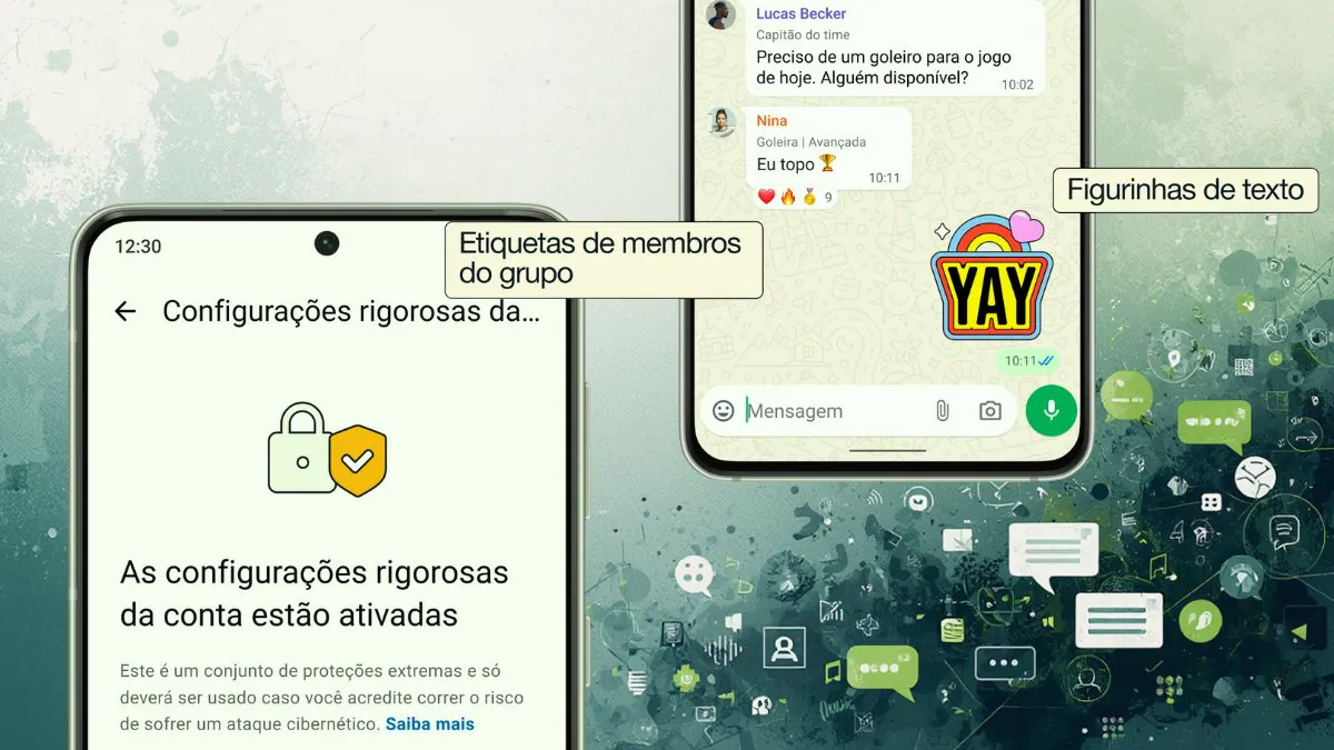 Celulares mostrando novas atualizações do whatsapp
