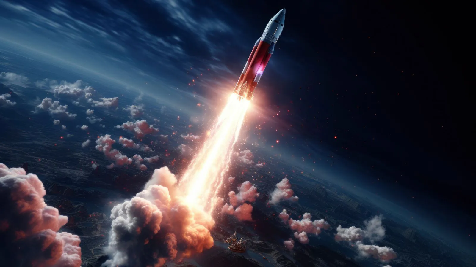 foguete chegando no espaço