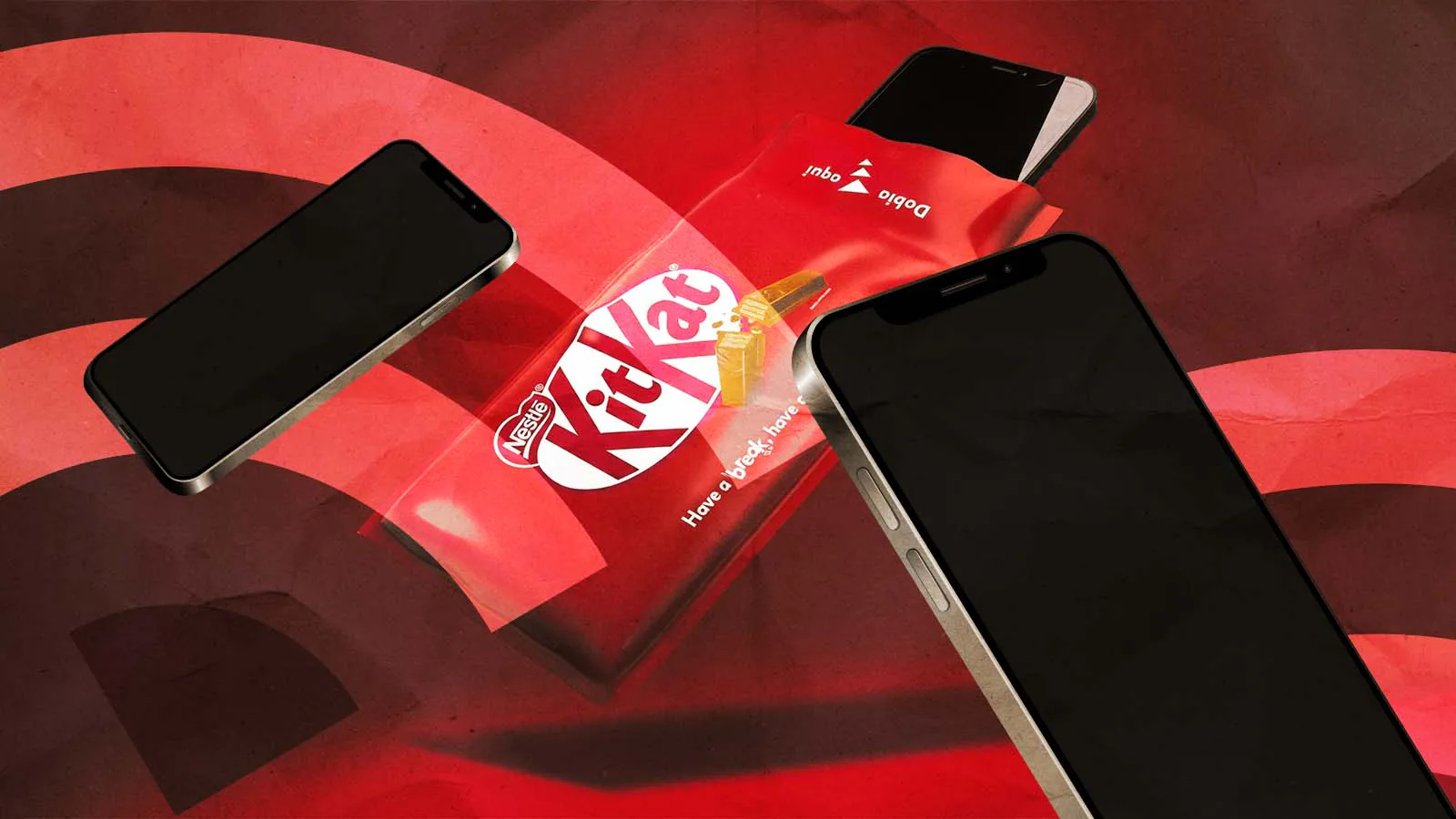 celular com embalagem do chocolate KitKat