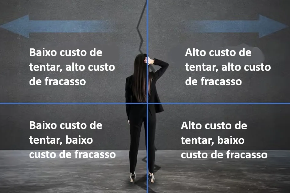 infográfico de quadrantes sucesso X fracasso