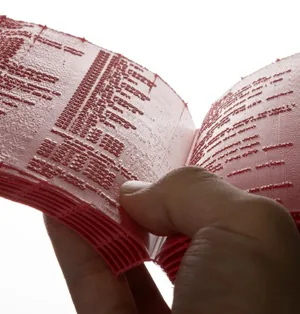 livro impresso em 3D em poliuretano