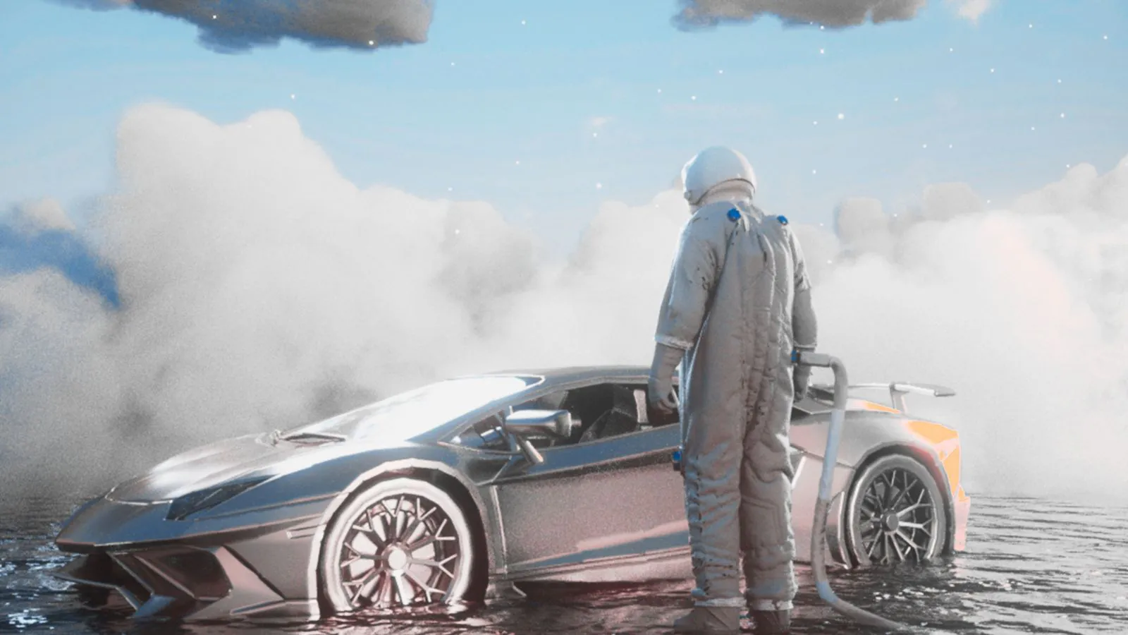 Astronauta e um carro
