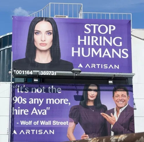 outdoor da empresa de intelig&ecirc;ncia artificial Artisan em S&atilde;o Francisco, Calif&oacute;rnia