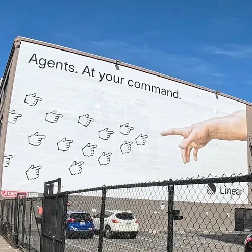 outdoor da empresa de intelig&ecirc;ncia artificial Linear em S&atilde;o Francisco, Calif&oacute;rnia