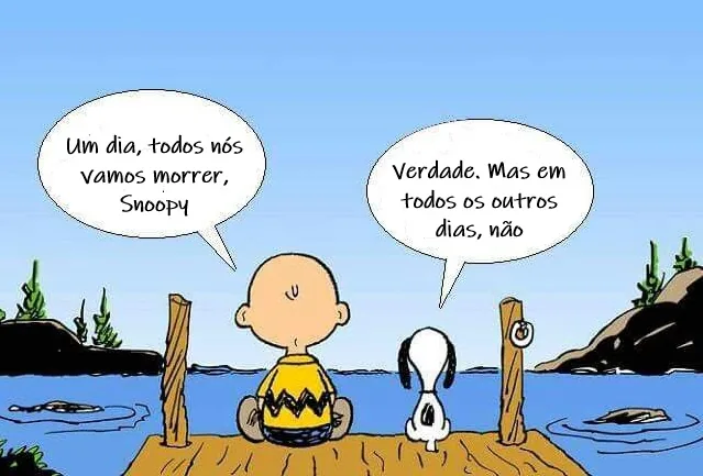 Charlie Brown e Snoopy falam sobre a vida e a morte