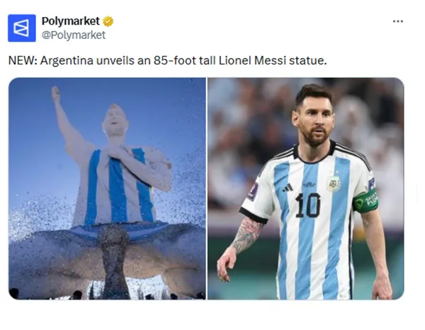 estátua em homenagem ao jogador da seleção argentina Lionel Messi