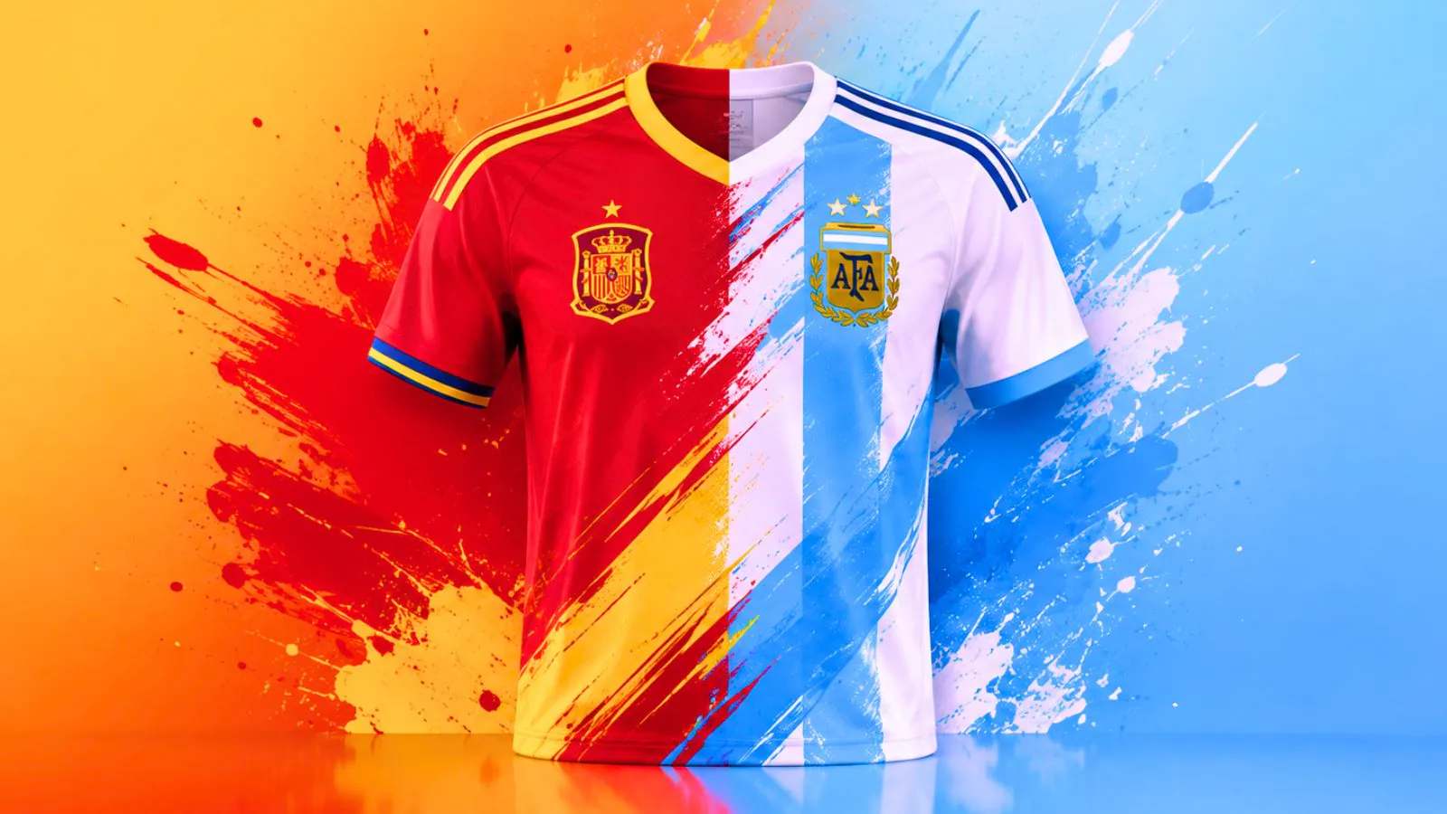 Camisa da Espanha e da Argentina