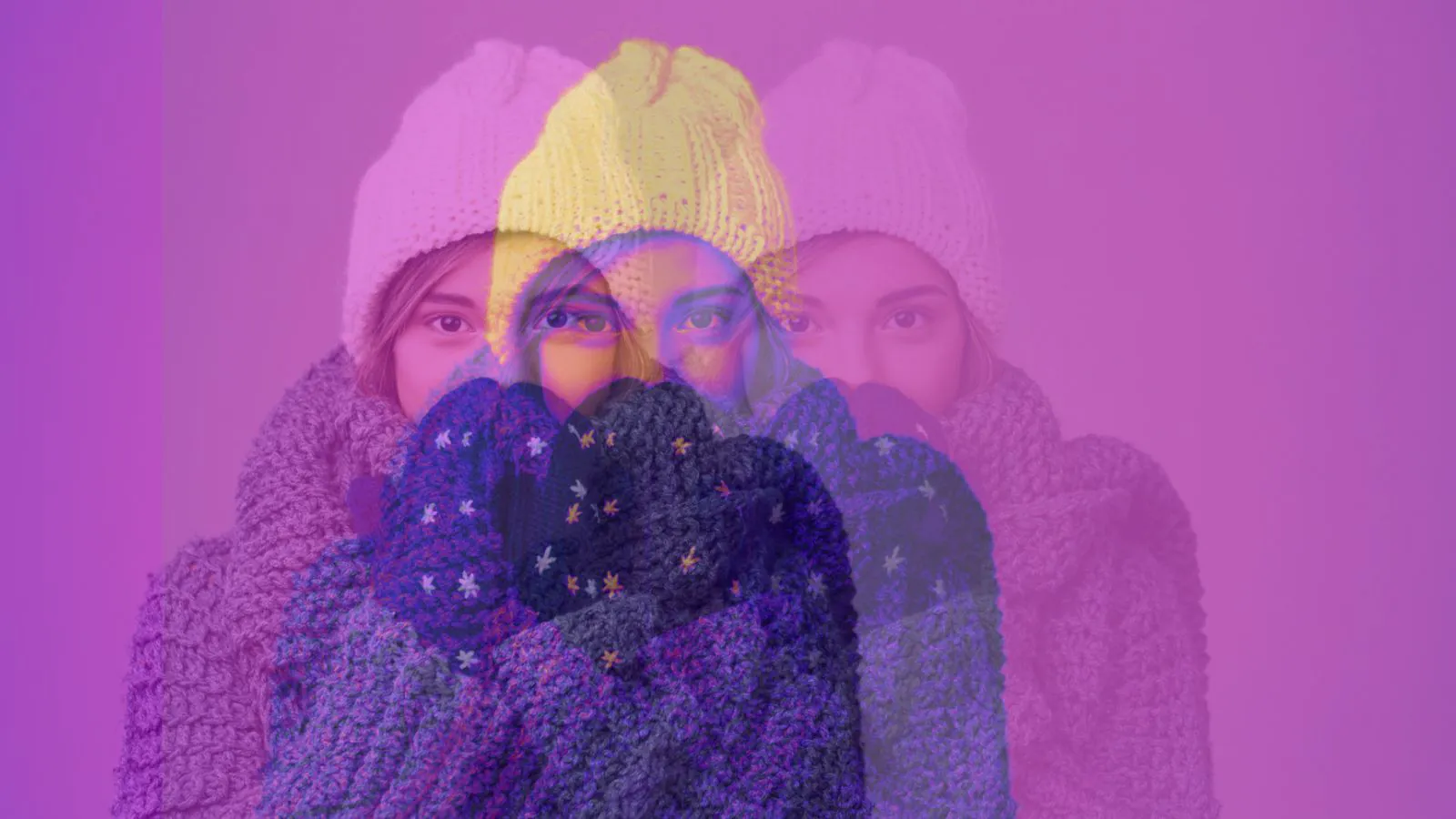 Uma mulher com frio