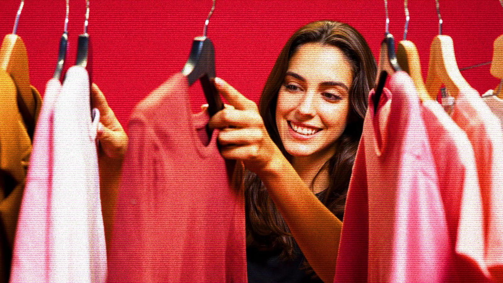 Mulher provando roupas